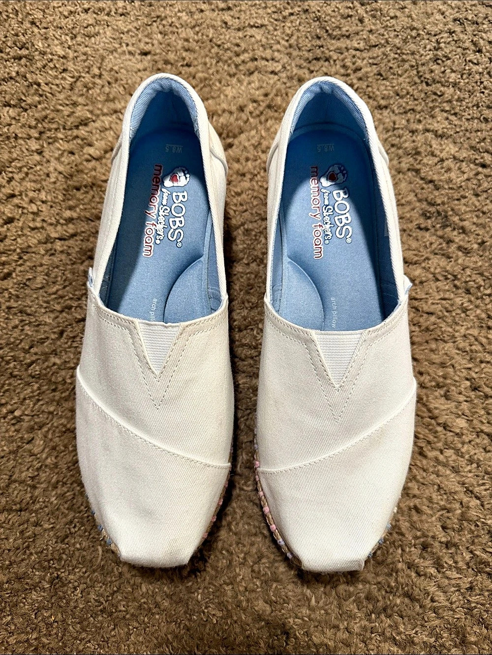 BOBS Espadrille Slip-On Shoes White US 8.5